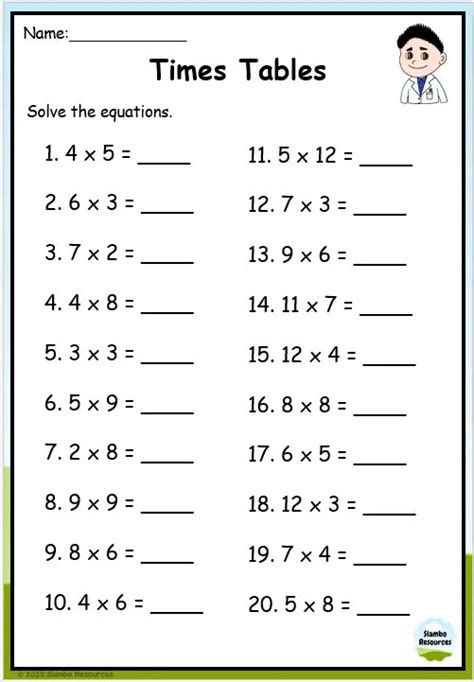 Toradh íomhá ar Multiply Worksheets for Grade 3