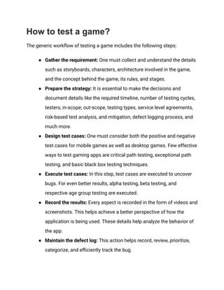 Image result for Types of Game Testing