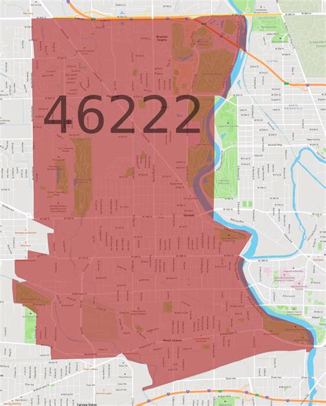 Image result for 46222 Zip Code Map