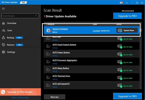 Toradh íomhá ar Device Manager System Firmware Error