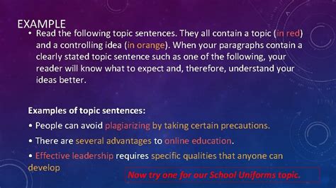 Image result for Short Paragraph Examples with Topic Sentences
