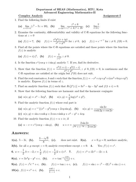 Complex Variables Cheat Sheet に対する画像結果
