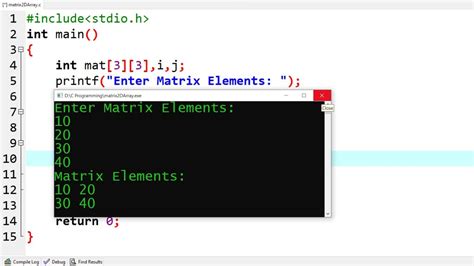 Image result for How to Print a Matrix C