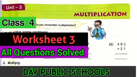 Image result for Worksheet Class 4 Maths Lesson 3