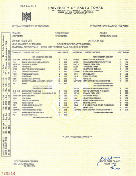 Image result for Transcript of Record Design