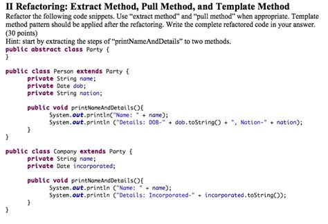 Refactoring Code Extract Method に対する画像結果