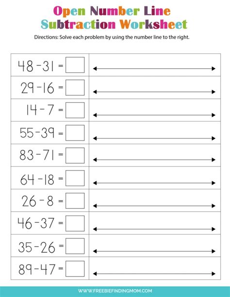Image result for Number Line Addition Subtraction Worksheet