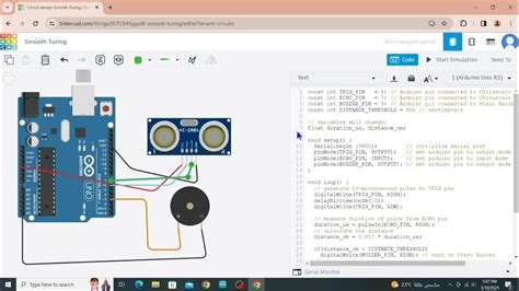 Toradh íomhá ar Ultrasonic Sensor and Buzzer Arduino Code