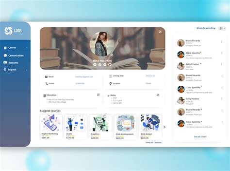 Image result for Student Profile Front End in HTML