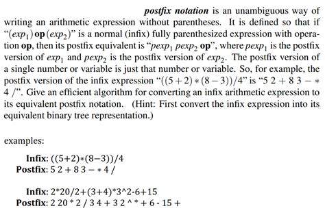 Toradh íomhá ar Postfix Expression Examples