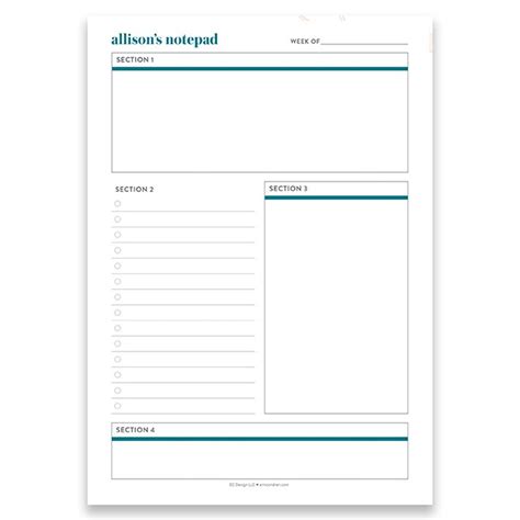 Image result for Weekly Goals Notepad