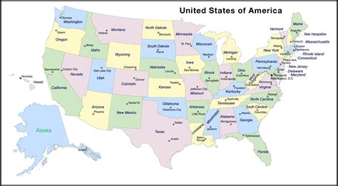 Afbeeldingsresultaten voor Map of USA with Capital Cities