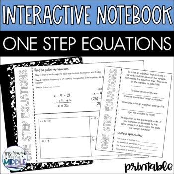 Toradh íomhá ar One Step Equation Interactive Notebook
