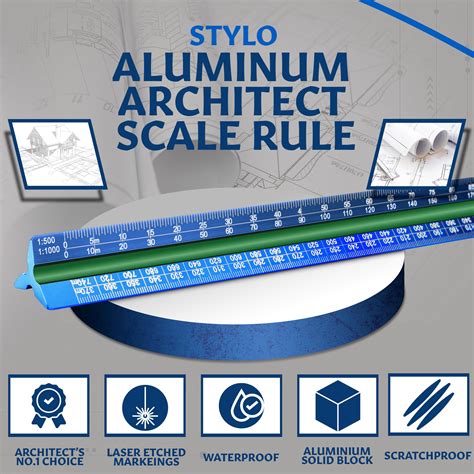 Toradh íomhá ar Triangular Architect Scale Ruler
