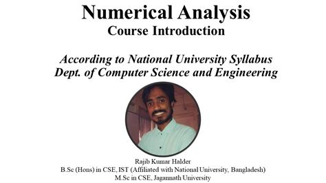 Image result for Numerical Analysis Course Description
