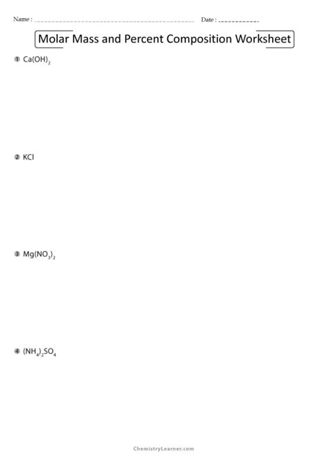 Image result for Molar Mass Worksheet Answer Key