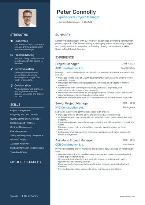 Project Manager Bio Examples に対する画像結果