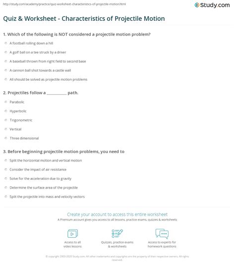 Image result for Projectile Motion Practice Worksheet