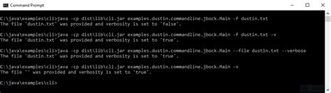 Java Command Line UI に対する画像結果