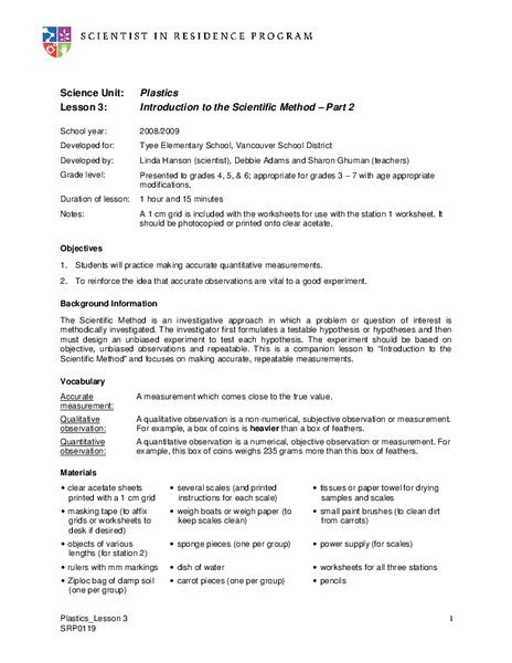 Toradh íomhá ar Scientific Method Lesson Plan and Notes