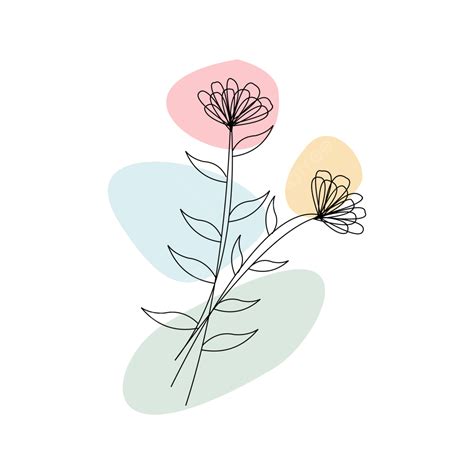 Toradh íomhá ar Simple Flower Line Pattern