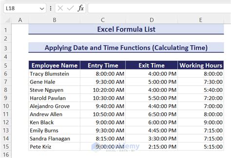 Image result for Excel Template Formula List