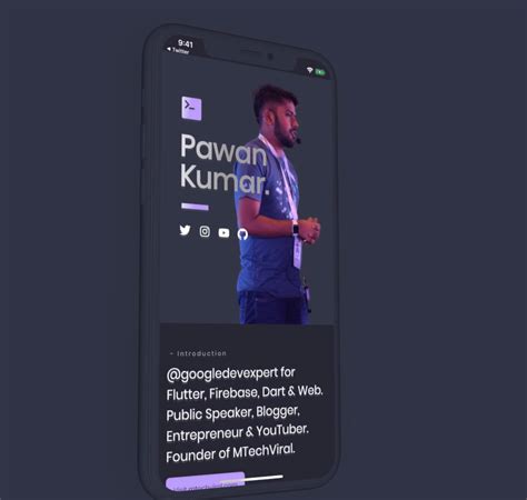 Toradh íomhá ar Flutter Developer Portfolio Design