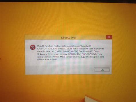 Image result for DirectX Out of Memory Error