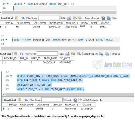 Afbeeldingsresultaten voor SQL Delete Queries Example