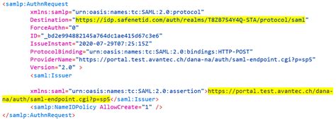 Toradh íomhá ar Sample SAML Request