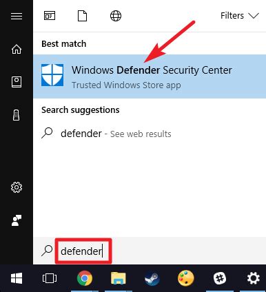 Image result for How to Open Windows Defender Link