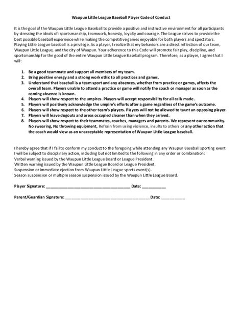 Image result for Baseball Player Code of Conduct