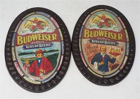 2 Vintage Budweiser Beer Signs