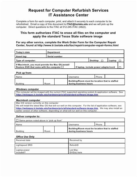Image result for Computer Repair Report Form