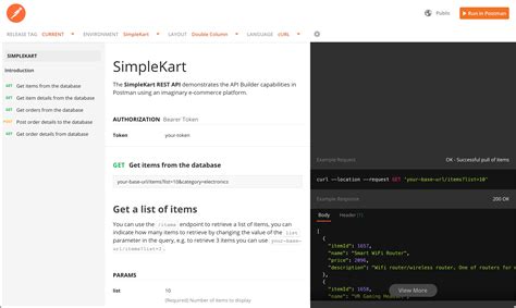 Postman Documentation Example に対する画像結果