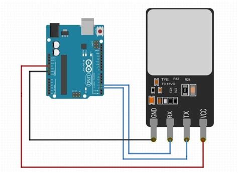Afbeeldingsresultaten voor R307 Fingerprint Module Connection with Arduino Uno R3
