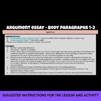 Image result for Argumentative Essay Body Example