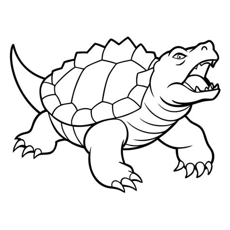 Toradh íomhá ar Drawing of Alligator Snapping Turtle Shell