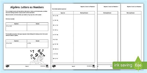 Image result for Using Letters to Represent Numbers Worksheet