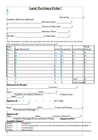 Local Purchase Order Sample PDF に対する画像結果