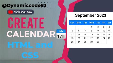 Build Calendar Using HTML/CSS に対する画像結果