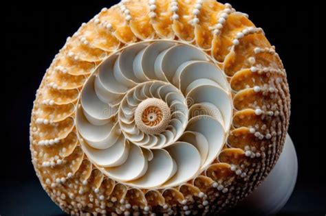 Spiral Seashell Showcasing Fibonacci Sequence Stock Illustration ...