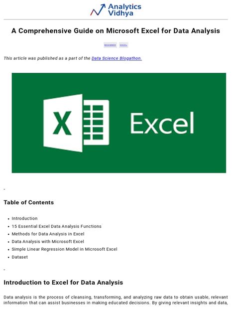Image result for Excel Data Analysis Tutorials Point PDF