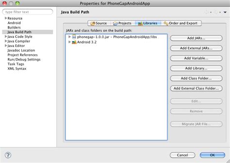 PhoneGap Setup に対する画像結果