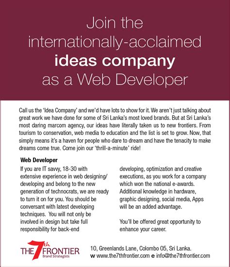 Image result for Web Developer Job Ads