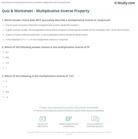 Image result for Inverse Property of Multiplication Examples