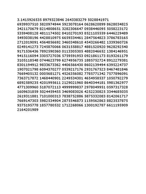 Pi - 1000 dIGITS | PDF