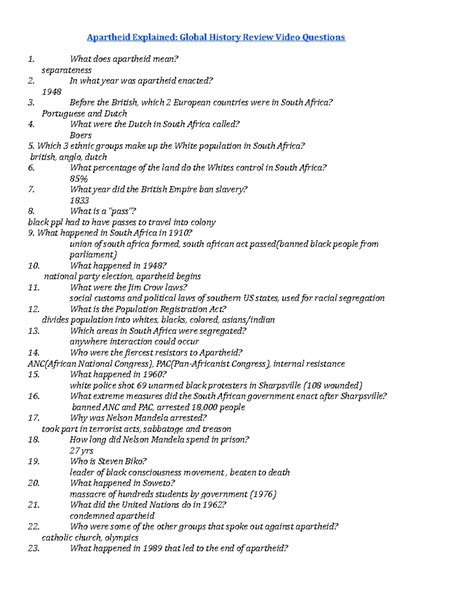 Image result for 10 Interview Questions About Apartheid