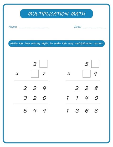 Toradh íomhá ar Multiplication with Missing Digits Coloumn Method
