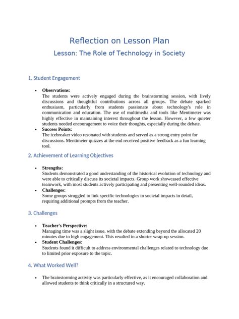 Image result for Daily Lesson Plan Reflection